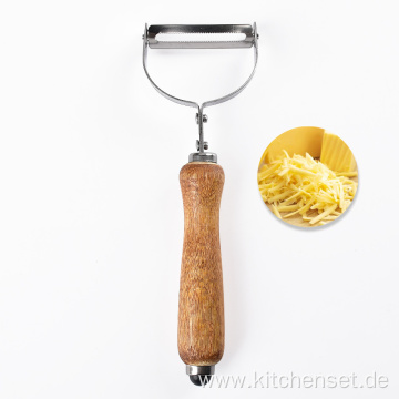 fruit wooden peeler with stainless steel blade
